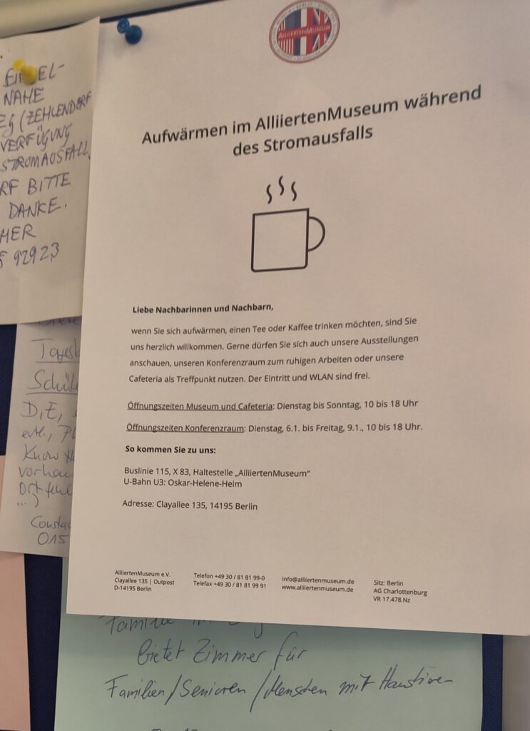 Hilfsangebot des Alliiertenmuseums als Beispiel für Typ 3