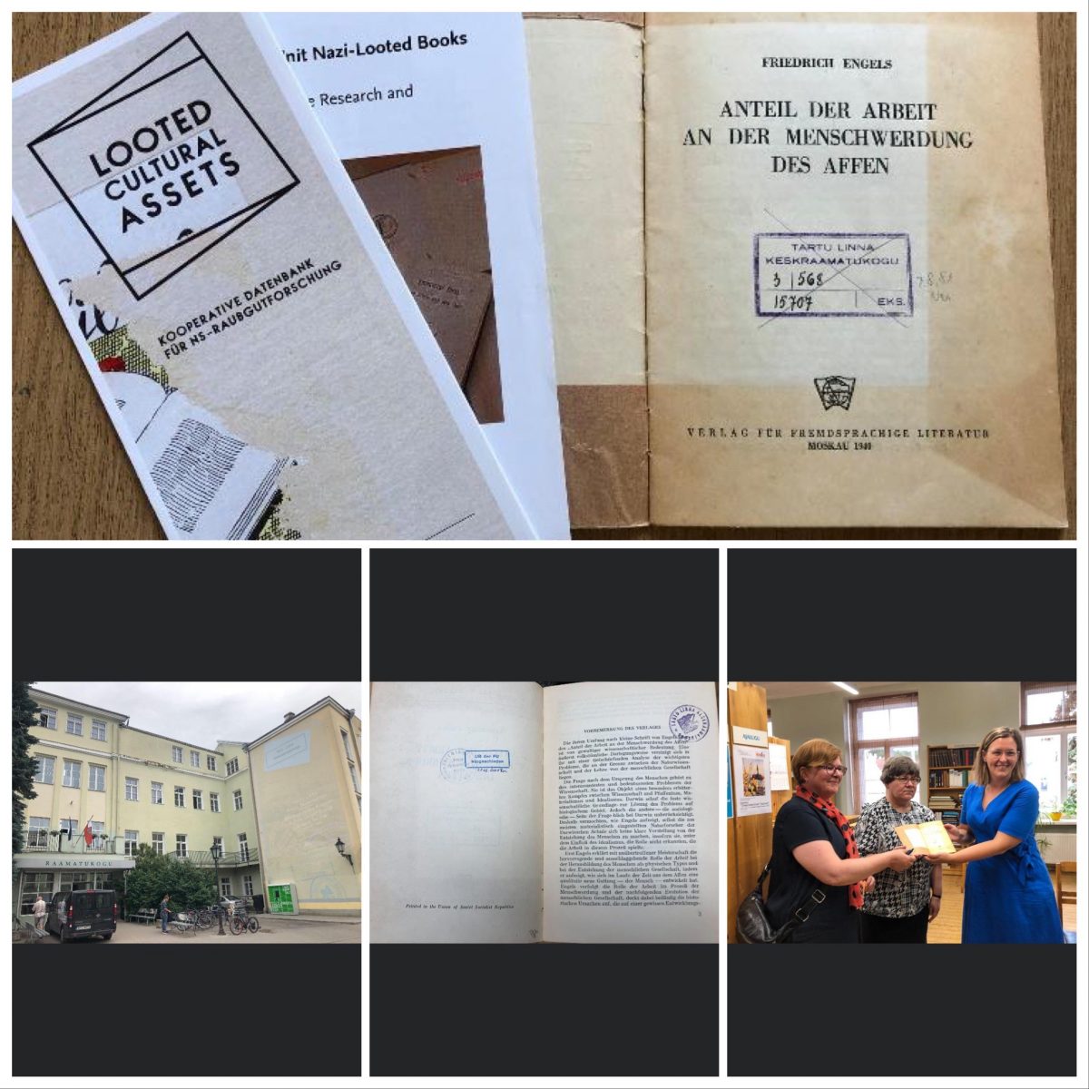 Rückgabe von Beutegut an die Stadtbibliothek Tartu in Estland