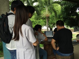 Die Präsentation für den Landwirt ist im vollen Gange.